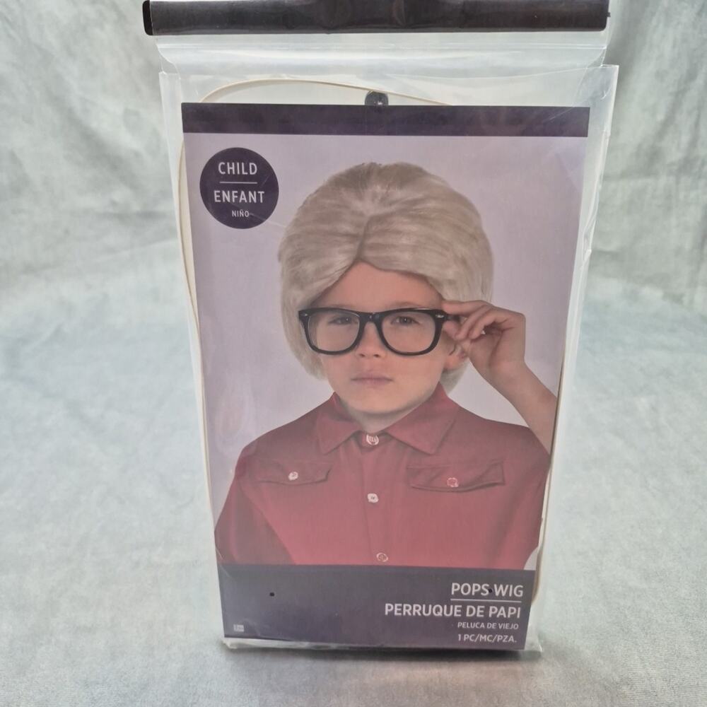 Pops Wig Old Man Gramps Grandpa Fancy Dress Halloween Child Costume Accessory